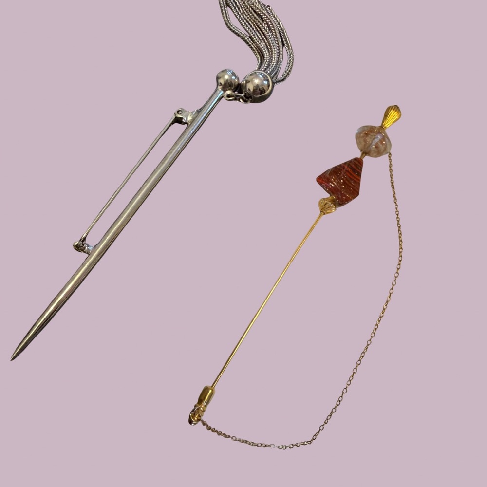 Two Elegant Vintage Stick/Hat Pins!